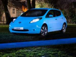 glow-in-the-dark paint to a car, with the Leaf EV -2015 at West Way
