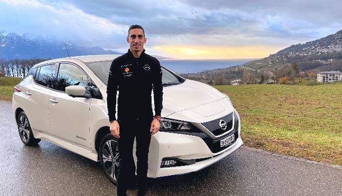 Nissan’s Formula E driver Sébastien Buemi welcomes electric mobility on and off the track with his Nissan LEAF 