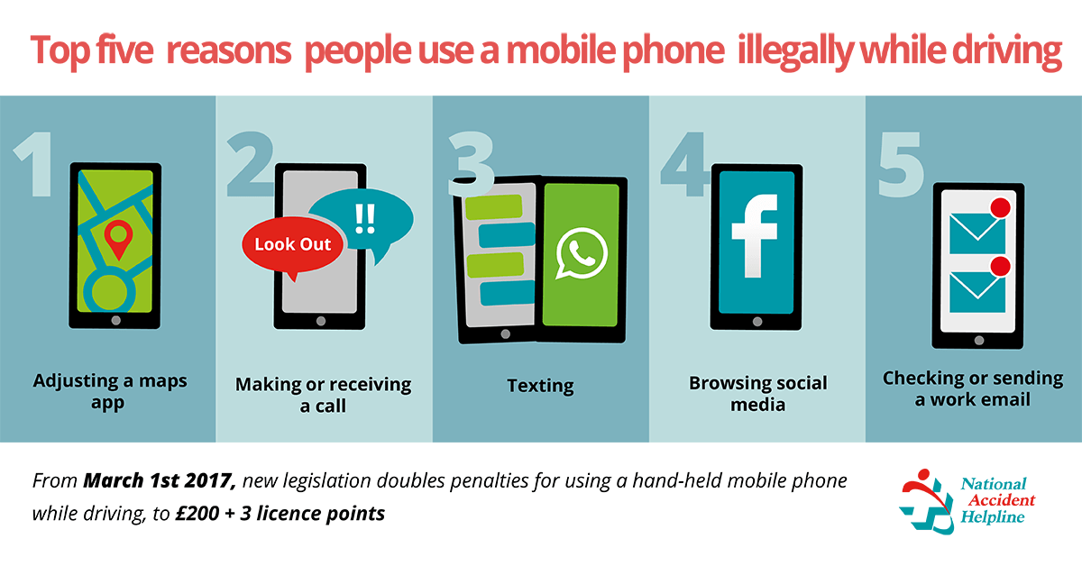 Top 5 reasons people use phone whilst driving 